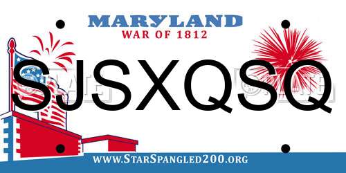 SJSXQSQ Maryland License Plate