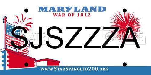 SJSZZZA Maryland License Plate