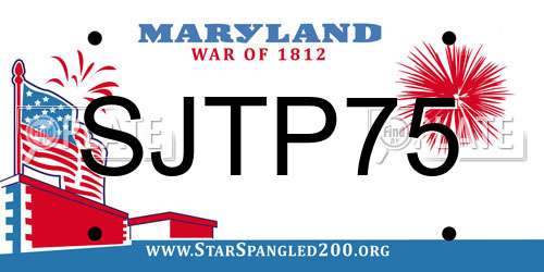 SJTP75 Maryland License Plate