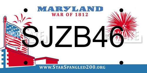 SJZB46 Maryland License Plate