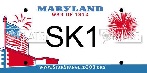 SK1 Maryland License Plate