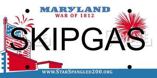SKIPGAS Maryland License Plate