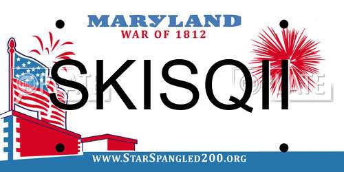 SKISQII Maryland License Plate