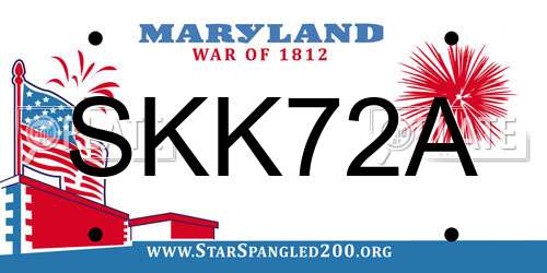 SKK72A Maryland License Plate