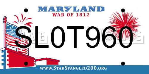 SL0T960 Maryland License Plate