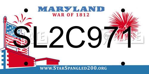 SL2C971 Maryland License Plate
