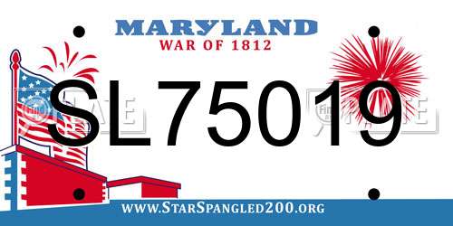 SL75019 Maryland License Plate