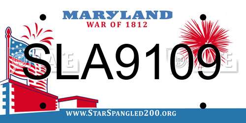 SLA9109 Maryland License Plate