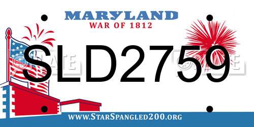 SLD2759 Maryland License Plate