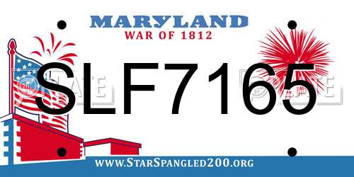 SLF7165 Maryland License Plate