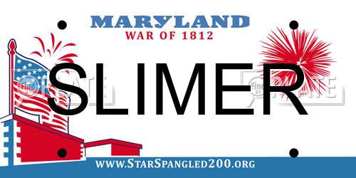 SLIMER Maryland License Plate