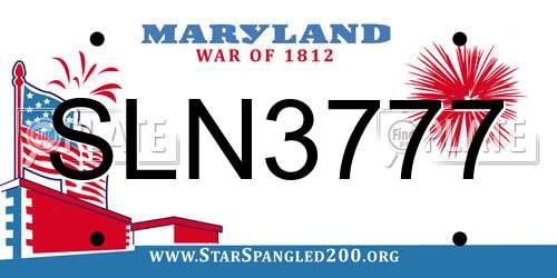SLN3777 Maryland License Plate