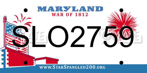 SLO2759 Maryland License Plate