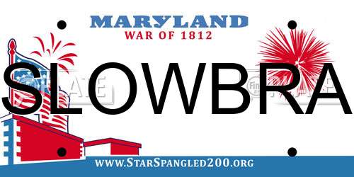 SLOWBRA Maryland License Plate