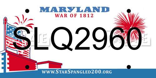 SLQ2960 Maryland License Plate