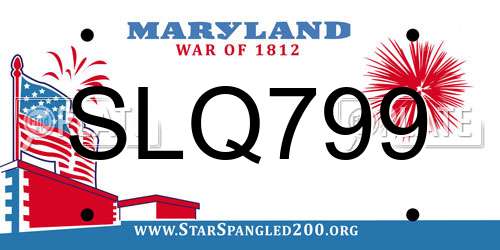 SLQ799 Maryland License Plate