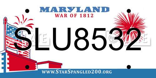 SLU8532 Maryland License Plate