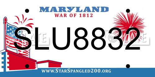 SLU8832 Maryland License Plate
