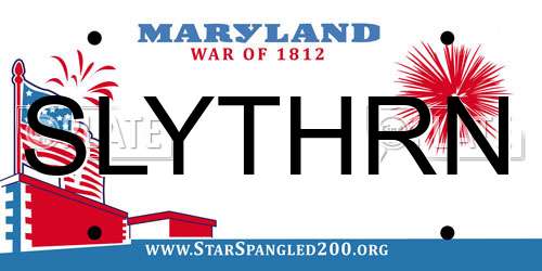 SLYTHRN Maryland License Plate