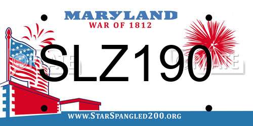 SLZ190 Maryland License Plate