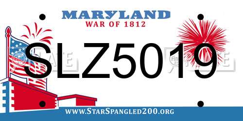 SLZ5019 Maryland License Plate