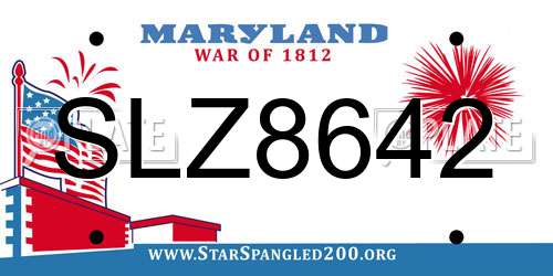 SLZ8642 Maryland License Plate