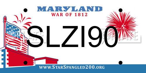 SLZI90 Maryland License Plate