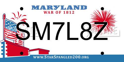 SM7L8Z Maryland License Plate