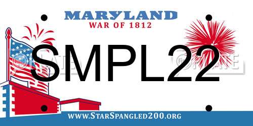 SMPL22 Maryland License Plate