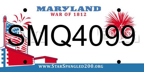 SMQ4099 Maryland License Plate