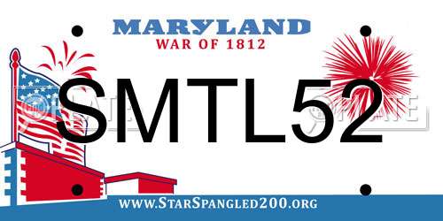SMTL52 Maryland License Plate