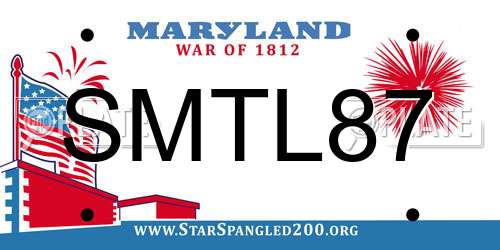 SMTL87 Maryland License Plate