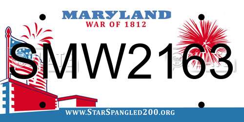 SMW2163 Maryland License Plate