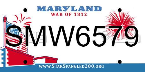 SMW6579 Maryland License Plate