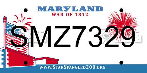 SMZ7329 Maryland License Plate