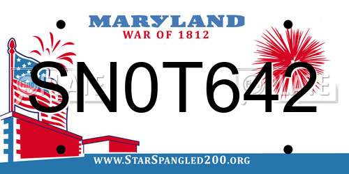 SN0T642 Maryland License Plate