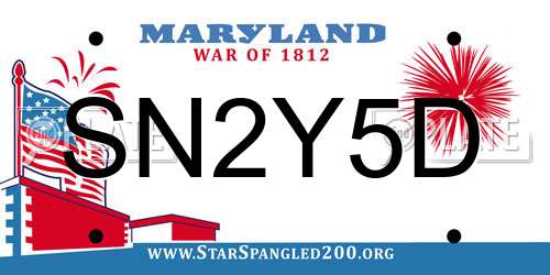 SN2Y5D Maryland License Plate