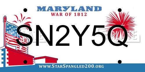 SN2Y5Q Maryland License Plate