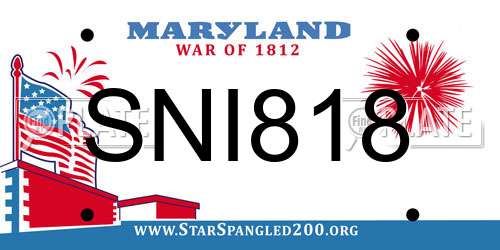 SNI818 Maryland License Plate