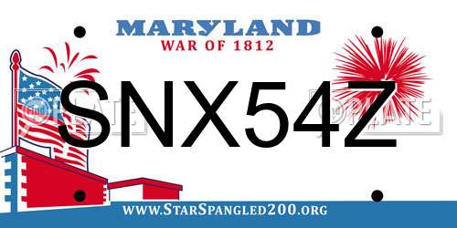 SNX54Z Maryland License Plate