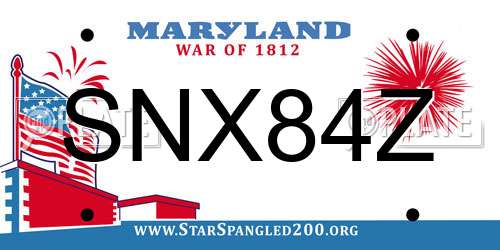SNX84Z Maryland License Plate