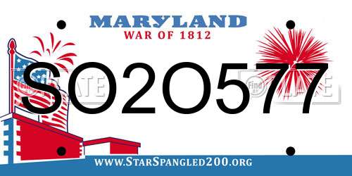 SO2O577 Maryland License Plate