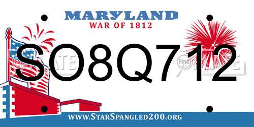 SO8Q712 Maryland License Plate
