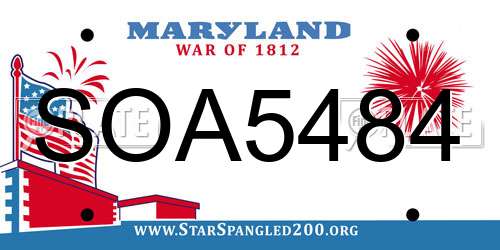 SOA5484 Maryland License Plate