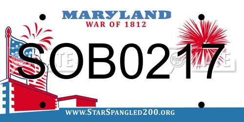 SOB0217 Maryland License Plate