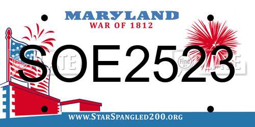 SOE2523 Maryland License Plate