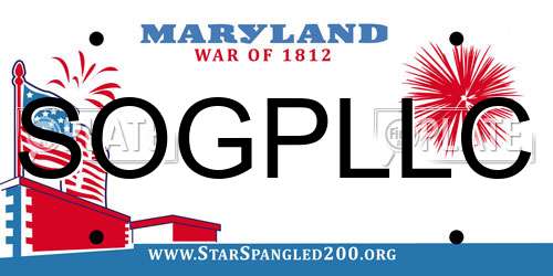SOGPLLC Maryland License Plate
