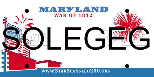 SOLEGEG Maryland License Plate