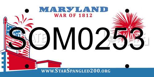 SOM0253 Maryland License Plate