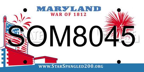 SOM8045 Maryland License Plate